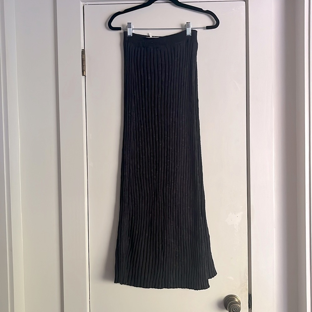 Free People Black Knit Midi Skirt Large - Picture 4 of 10